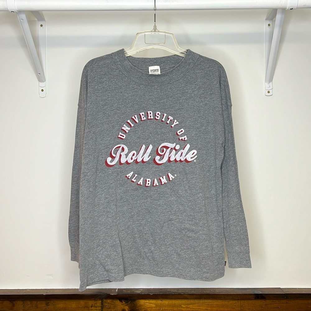 VS Pink Alabama Roll Tide Gray Long Sleeve Tee- XS